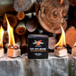 Organic Fire Starter Burning in Front of firewood